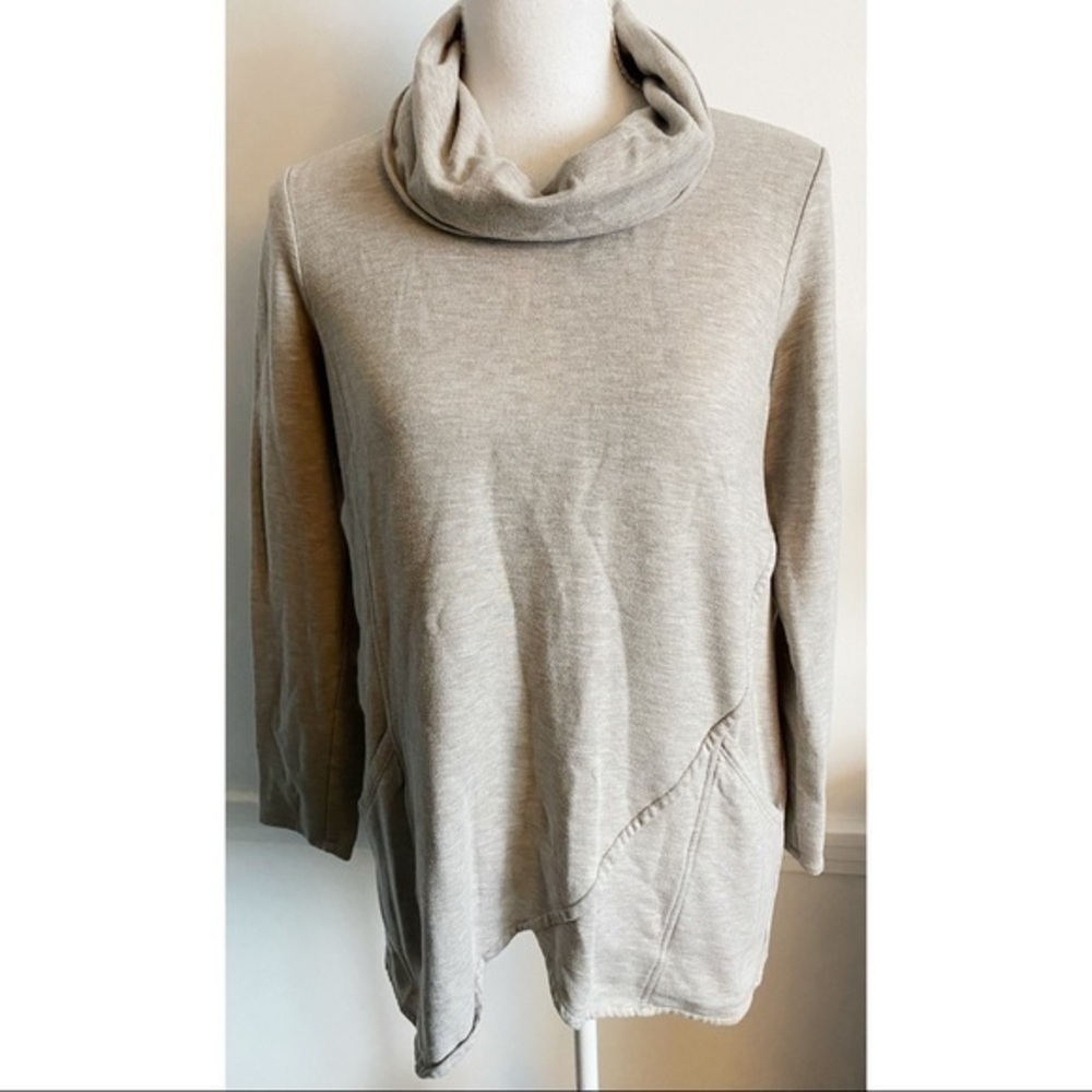 J. Jill • Oatmeal Grey Cream Cowl Neck Pullover Top